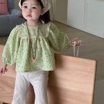 【73-100cm】ブラウスorパンツ 女の子 レース 小花柄 リブベル - 画像 (5)