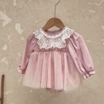 【73-90cm】ロンパース ベビー  レース チュール - 画像 (2)