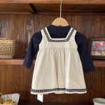 【73-100cm】長袖トップスorワンピース 女の子 スクエアネック - 画像 (5)