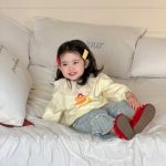 【73-110cm】スウェットorデニムパンツ 女の子 レース襟 カートゥーン - 画像 (4)