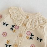 【66-100cm】カーディガンorサロペット ベビー フラワー ニット - 画像 (9)