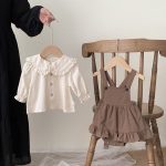 【66-90cm】サロペットロンパース&シャツセット ベビー ファッション - 画像 (5)