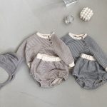 【66-90cm】セットアップ ベビー ボーダーク 韓国風 - 画像 (3)