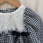【73-90cm】ロンパース ベビー リボン チェック - 画像 (10)