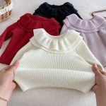 【66-100cm】トップス 女の子 ダブル フリル襟 ニット - 画像 (5)