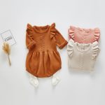 【66-100cm】ロンパース ベビー 暖かい フリル