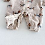 【66-90cm】ロンパース ベビー ドッグ柄 もこもこ - 画像 (10)
