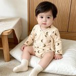 【予約販売】【66-90cm】長袖ロンパース ベビー 北欧風 総柄 - 画像 (14)