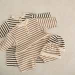 【66-90cm】ロンパース ベビー ワッフル ボーダー - 画像 (2)