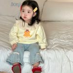 【73-110cm】スウェットorデニムパンツ 女の子 レース襟 カートゥーン - 画像 (5)
