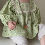 【73-100cm】ブラウスorパンツ 女の子 レース 小花柄 リブベル - 画像 (6)