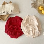 【66-100cm】セットアップ ベビー 手編み ボール ニット