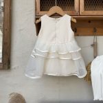 【73-100cm】トップスorワンピース 女の子 ベルベット 蝶結び 無地 - 画像 (6)