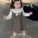 【73-100cm】トップスorスカート 女の子 ハート ジャンパー フリル襟 - 画像 (5)