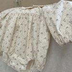 【73-90cm】ロンパース ベビー 丸襟 小花柄 - 画像 (9)