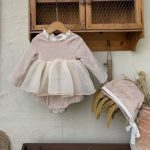 【73-90cm】ロンパース&帽子 ベロア チュール - 画像 (3)
