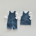 【73-100cm】サロペット ベビー デニム ノースリーブ - 画像 (6)