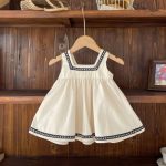 【73-100cm】長袖トップスorワンピース 女の子 スクエアネック - 画像 (4)