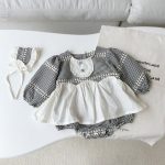 【66-90cm】ロンパース ベビー チェック スウィート - 画像 (3)