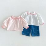 【80-130cm】シャツ 女の子 無地 丸襟 おしゃれ - 画像 (2)