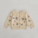 【66-100cm】カーディガンorサロペット ベビー フラワー ニット - 画像 (7)