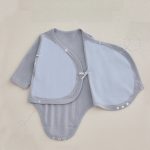 【52-80cm】ロンパース ベビー 無地 ジャカード - 画像 (8)