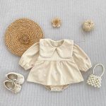 【66-130cm】ロンパースorワンピース ベビー 姉妹服 コーデュロイ フラワー - 画像 (12)