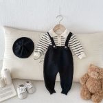 【66-90cm】セットアップ ベビー ワッフル ボーダー - 画像 (5)