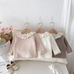 【66-100cm】Ｔシャツ ベビー フリル襟 暖かい リブ - 画像 (15)