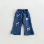 【73-110cm】トレーナー＆パンツ 女の子 蝶結び デニム - 画像 (6)
