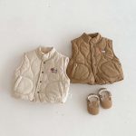 【73-100cm】ベスト 女の子 ベビー 厚手 キルティング - 画像 (2)