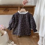 【80-150cm】Tシャツ 女の子 パフ スリーブ レース襟 - 画像 (5)