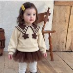 【73-100cm】プルオーバーorスカートパンツ 女の子 丸襟 星柄 チュール - 画像 (7)