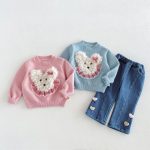 【80-130cm】トップスorパンツ 女の子 いぬ ハート デニム - 画像 (6)