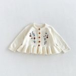 【80-130cm】カーディガンorパンツ 女の子 刺繍 ニット - 画像 (3)