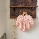 【73-90cm】ロンパース ラウンドネック リボン - 画像 (4)