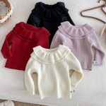 【66-100cm】トップス 女の子 ダブル フリル襟 ニット - 画像 (3)
