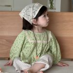 【73-100cm】ブラウスorパンツ 女の子 レース 小花柄 リブベル - 画像 (7)
