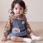 【73-100cm】シャツ&スカート ベビー チェックデニムジャンパー - 画像 (3)