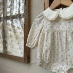 【73-90cm】ロンパース ベビー 丸襟 小花柄 - 画像 (8)