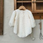 【73-90cm】ロンパース ベビー 蝶結び パフスリーブ - 画像 (4)