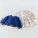 【80-130cm】ジャケットorワンピース 女の子 小花柄 パフスリーブ - 画像 (2)