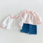 【80-130cm】シャツ 女の子 無地 丸襟 おしゃれ - 画像 (7)