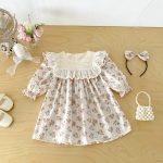 【66-130cm】 ロンパースorワンピース 女の子 姉妹服 プリンセス 総柄 - 画像 (14)