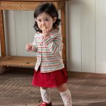 【73-100cm】カーディガンorスカート 女の子 カラフル ボーダー ドット - 画像 (3)