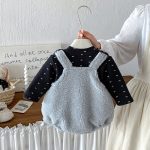 【66-90cm】ロンパース＆トップス ベビー 裏起毛 ふわふわ 蝶結び - 画像 (3)