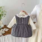 【73-100cm】セットアップ ベビー フリル襟 裏起毛 - 画像 (3)