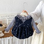 【66-90cm】トップスorロンパース ベビー ドット フリル襟 - 画像 (5)