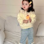 【73-110cm】スウェットorデニムパンツ 女の子 レース襟 カートゥーン - 画像 (6)