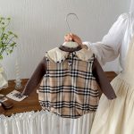 【66-90cm】トップスorロンパース ベビー チェック 裏起毛 - 画像 (5)